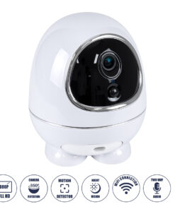 GloboStar® 86008 Rechargeable Table Camera WiFi HD 1080P 3MP 350° 5200mAh Two Way Audio & Motion Detection – Επαναφορτιζόμενη Επιτραπέζια Κάμερα WiFi HD 1080P 350° 5200mAh Διπλή Κατέυθυνση Ομιλίας με Ανιχνευτή Κίνησης – Λευκό