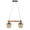 Κρεμαστό φωτιστικό με γυαλιά μελί R-98CABLE RAGA 2/L BRONZE Heronia – 30-0068