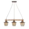 Κρεμαστό φωτιστικό με γυαλιά μελί R-98CABLE RAGA 3/L BRONZE Heronia – 30-0069