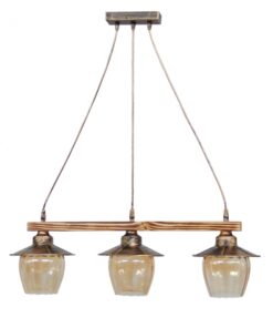 Κρεμαστό φωτιστικό με γυαλιά μελί R-98CABLE RAGA 3/L BRONZE Heronia – 30-0069