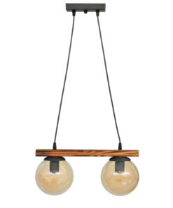 Κρεμαστό φωτιστικό με γυαλιά μελί R-600 CABLE RAGA 2/L WOOD Heronia – 30-0072