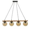 Κρεμαστό φωτιστικό με γυαλιά μελί R-600 CABLE RAGA 4/L WOOD Heronia – 30-0074