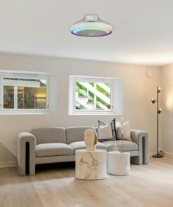 ΑΝΕΜΙΣΤΗΡΑΣ ΠΛΑΦΟΝΙΕΡΑ ΟΡΟΦΗΣ ΛΕΥΚΟΣ-ΓΚΡΙ RGB Φ51 DC 20W EUROLAMP – 300-25046