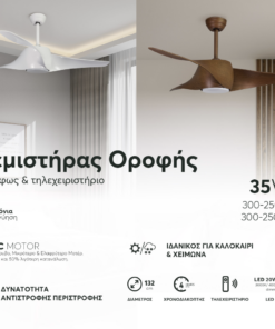 ΑΝΕΜΙΣΤΗΡΑΣ ΟΡΟΦΗΣ ΧΡΩΜΑ ΞΥΛΟΥ ΜΕ LED ΦΩΣ ΚΑΙ ΚΟΝΤΡΟΛ Φ132 DC ΜΟΤΕΡ 35W EUROLAMP – 300-25047