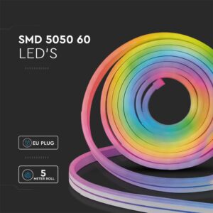 Wi-Fi Smart 5M Neon Flex Kit 36W V-TAC Πολύχρωμη RGB Dimmable IP68 – 3005