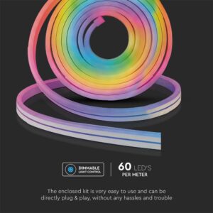 Wi-Fi Smart 5M Neon Flex Kit 36W V-TAC Πολύχρωμη RGB Dimmable IP68 – 3005