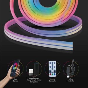 Wi-Fi Smart 5M Neon Flex Kit 36W V-TAC Πολύχρωμη RGB Dimmable IP68 – 3005