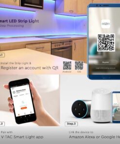 Wi-Fi Smart 5M Neon Flex Kit 36W V-TAC Πολύχρωμη RGB Dimmable IP68 – 3005