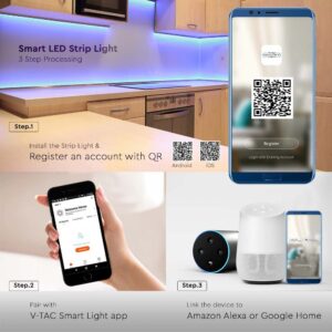 Wi-Fi Smart 5M Neon Flex Kit 36W V-TAC Πολύχρωμη RGB Dimmable IP68 – 3005