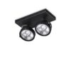 IDEAL LUX Φωτιστικό Οροφής KONIG 2xGU10 Μαύρου Χρώματος – 300566
