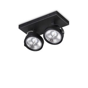 IDEAL LUX Φωτιστικό Οροφής KONIG 2xGU10 Μαύρου Χρώματος – 300566