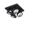 IDEAL LUX Φωτιστικό Οροφής KONIG 4xGU10 Μαύρου Χρώματος – 300580