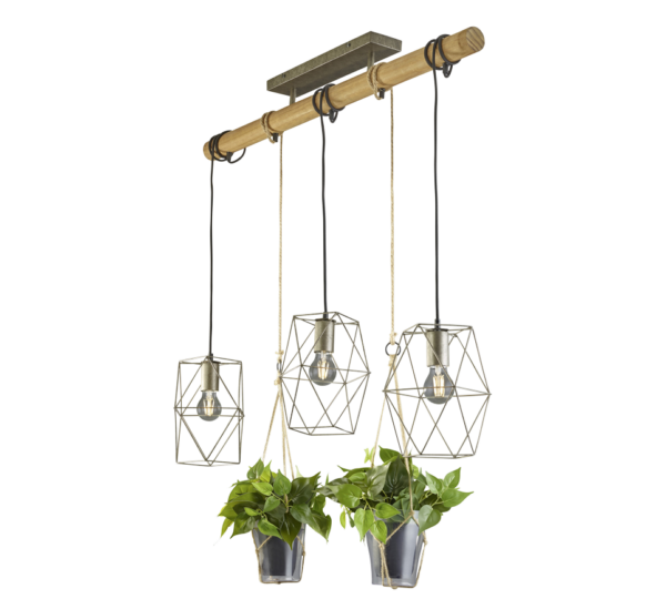 Κρεμαστό Φωτιστικό Trio Lighting   E27 Νίκελ Αντικέ Μεταλλικό    301000367