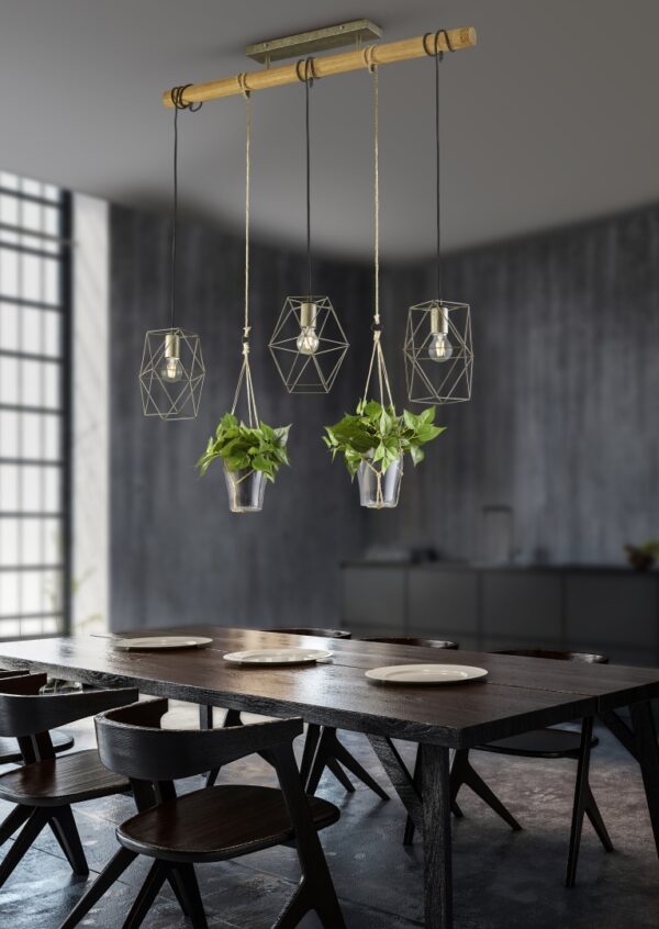 Κρεμαστό Φωτιστικό Trio Lighting   E27 Νίκελ Αντικέ Μεταλλικό    301000367