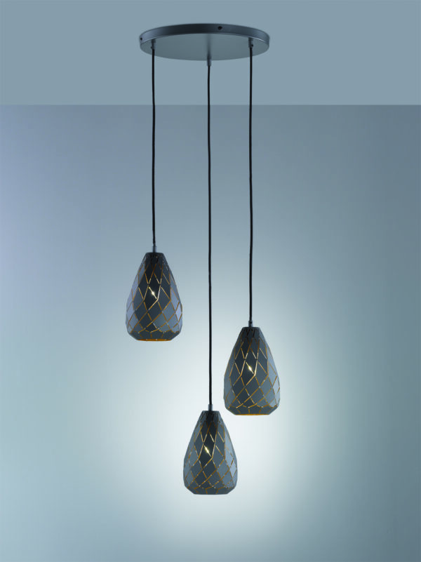 Κρεμαστό Φωτιστικό Trio Lighting   E27 Ανθρακί Μεταλλικό    301300342