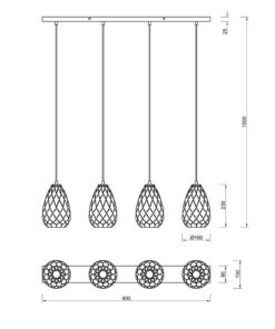 Κρεμαστό Φωτιστικό Trio Lighting E27 Ανθρακί Μεταλλικό 301300442