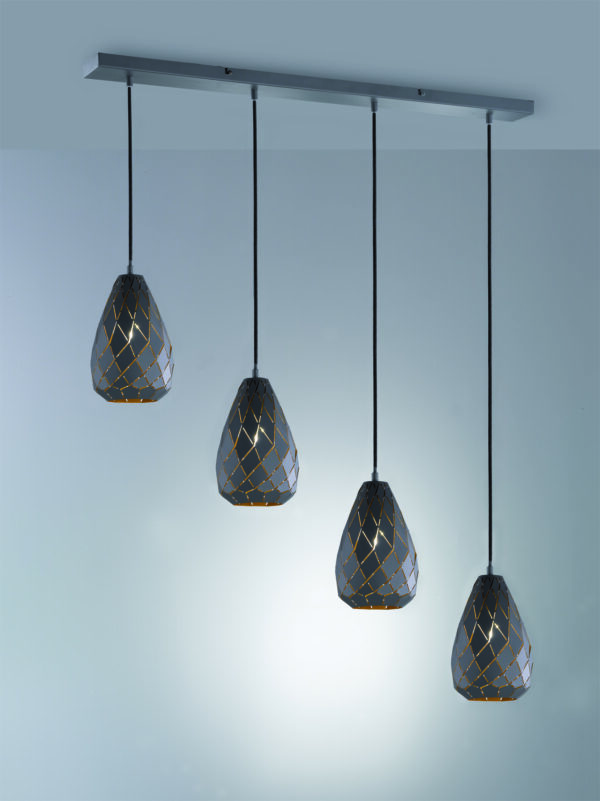Κρεμαστό Φωτιστικό Trio Lighting   E27 Ανθρακί Μεταλλικό    301300442