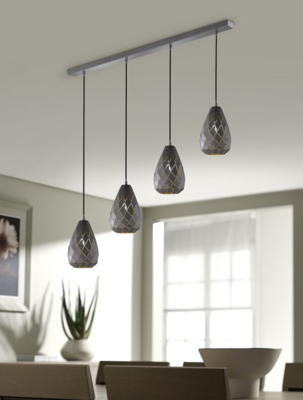 Κρεμαστό Φωτιστικό Trio Lighting   E27 Ανθρακί Μεταλλικό    301300442