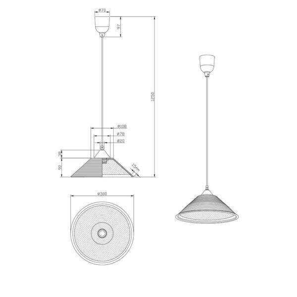 Κρεμαστό Φωτιστικό Trio Lighting   E27 Αλουμίνιο colour Πλαστικό    301400101