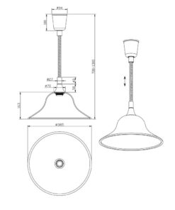 Κρεμαστό Φωτιστικό Trio Lighting E27 Ορείχαλκος Ματ Μεταλλικό 301700108