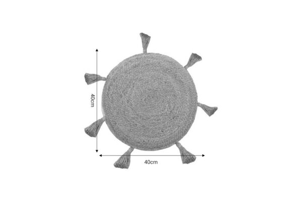 Πουφ Elefon Inart φυσικό-εκρού ύφασμα Φ40×7.5εκ 302-000004