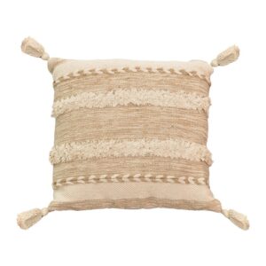 Μαξιλάρι Rozi Inart μπεζ ύφασμα 45x45x2.5εκ 302-000005