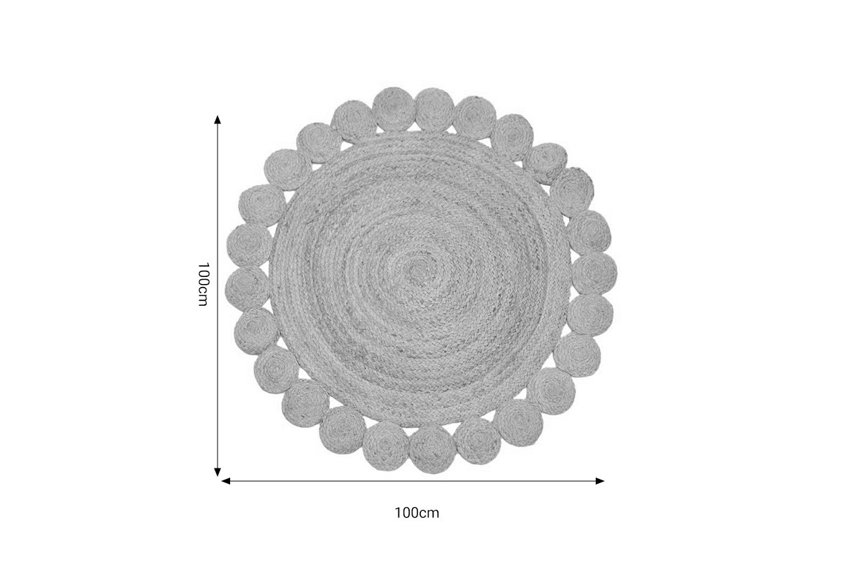 Χαλί Voni Inart φυσικό γιούτα100x100x1εκ 302-000006