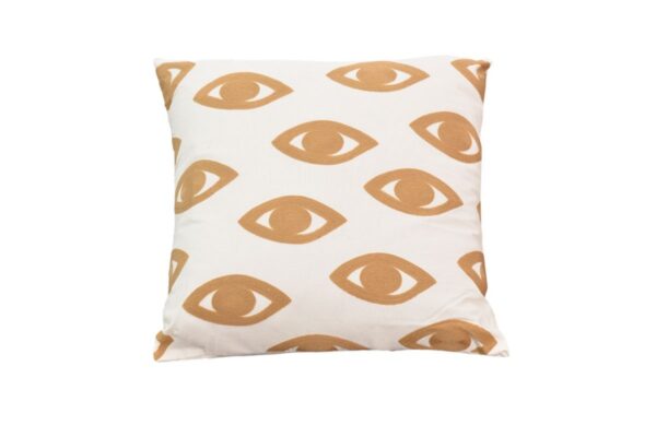 Μαξιλάρι Eyes Inart φυσικό-λευκό ύφασμα 60x60x2.5εκ 302-000020