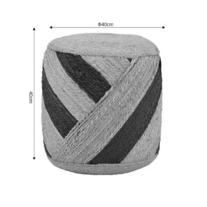 Σκαμπό Relous Inart φυσικό-μαύρο 100% γιούτα 40x40x40εκ 302-000026