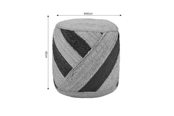 Σκαμπό Relous Inart φυσικό-μαύρο 100% γιούτα 40x40x40εκ 302-000026