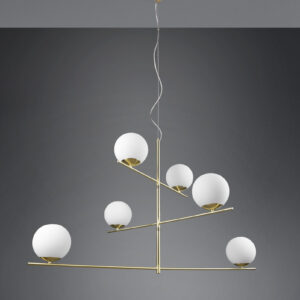Κρεμαστό Φωτιστικό Trio Lighting PURE 6x E14 Ορείχαλκος Ματ Μεταλλικό, Περιστρεφόμενο – 302000608
