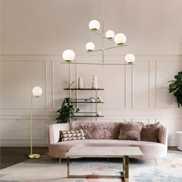 Κρεμαστό Φωτιστικό Trio Lighting PURE 6x E14 Ορείχαλκος Ματ Μεταλλικό, Περιστρεφόμενο – 302000608