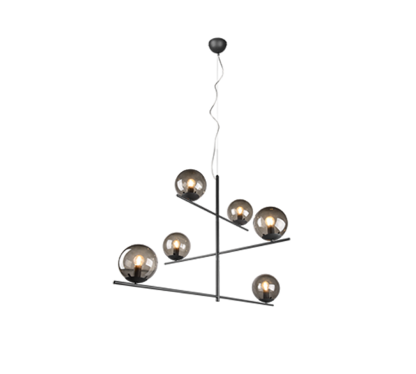 Κρεμαστό Φωτιστικό Trio Lighting PURE  6x E14 Ανθρακί Μεταλλικό   - 302000642