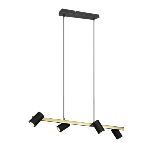 Κρεμαστό Φωτιστικό Trio Lighting MARLEY  4x GU10 Schwarz-Gold Μεταλλικό   - 302400480