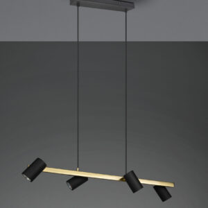 Κρεμαστό Φωτιστικό Trio Lighting MARLEY  4x GU10 Schwarz-Gold Μεταλλικό   – 302400480