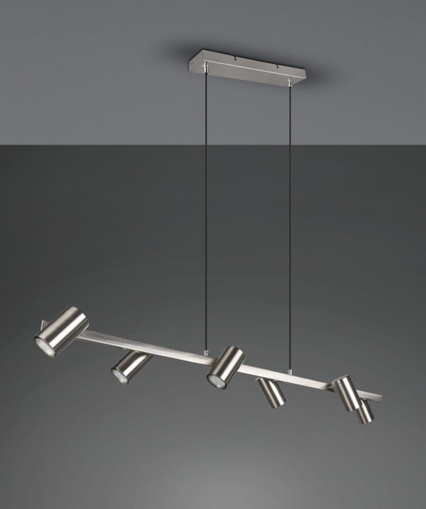 Κρεμαστό Φωτιστικό Trio Lighting MARLEY  6x GU10 Νίκελ Ματ Μεταλλικό   – 302400607