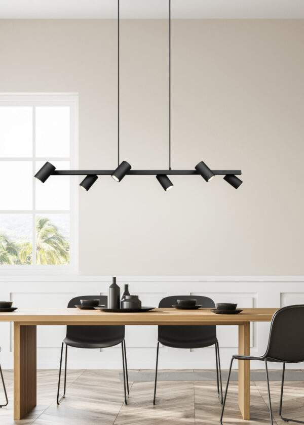 Κρεμαστό Φωτιστικό Trio Lighting MARLEY  6x GU10 Μαύρο Ματ Μεταλλικό   – 302400632