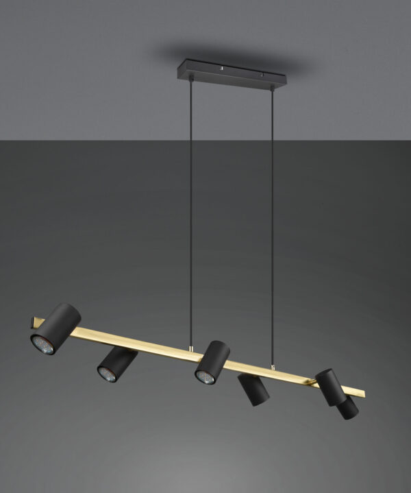 Κρεμαστό Φωτιστικό Trio Lighting MARLEY  6x GU10 Schwarz-Gold Μεταλλικό   – 302400680
