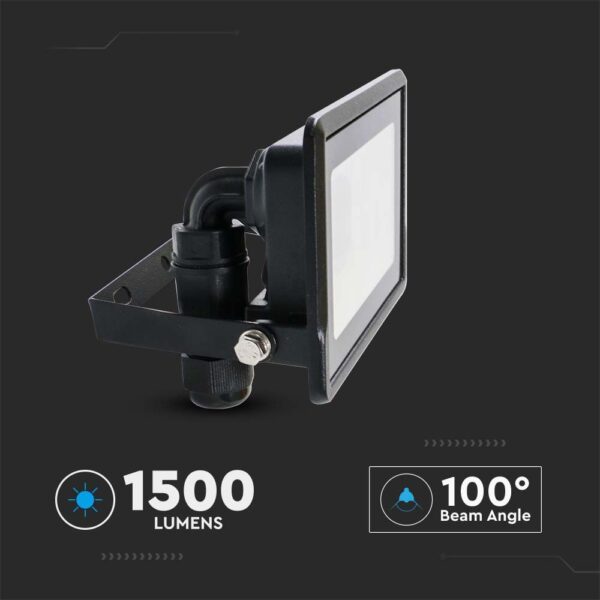 Wi-Fi Smart LED Προβολέας 10W V-TAC Μαύρος 725lm RGB+W Dimmable CCT IP65  – 3006
