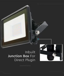 Wi-Fi Smart LED Προβολέας 10W V-TAC Μαύρος 725lm RGB+W Dimmable CCT IP65 – 3006