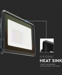 Wi-Fi Smart LED Προβολέας 10W V-TAC Μαύρος 725lm RGB+W Dimmable CCT IP65 – 3006