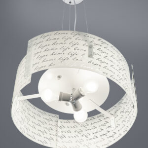 Κρεμαστό Φωτιστικό Trio Lighting   E27 με Λευκό Γυαλί 302500301