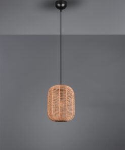 Κρεμαστό Φωτιστικό Trio Lighting E27 Καφέ Sisal 303000132