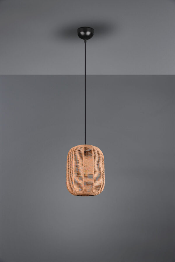 Κρεμαστό Φωτιστικό Trio Lighting   E27 Καφέ Sisal   303000132