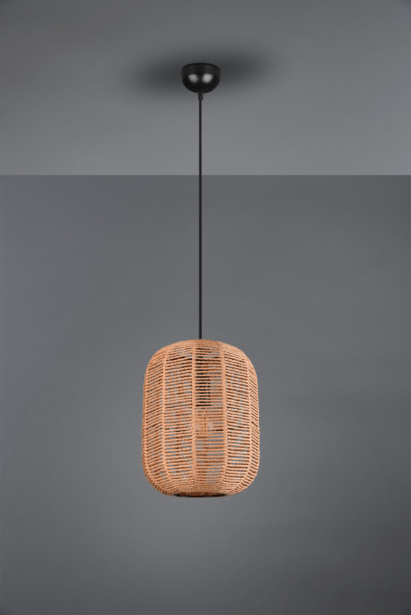 Κρεμαστό Φωτιστικό Trio Lighting   E27 Καφέ Sisal   303090132