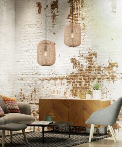 Κρεμαστό Φωτιστικό Trio Lighting E27 Καφέ Sisal 303090132