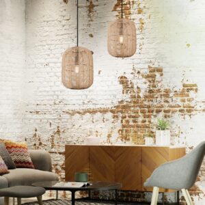 Κρεμαστό Φωτιστικό Trio Lighting   E27 Καφέ Sisal   303090132