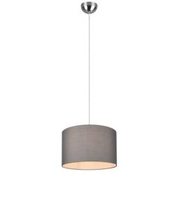 Κρεμαστό Φωτιστικό Νίκελ Ματ & Γκρι Αμπαζούρ HOTEL 1xE27 Φ40 Trio Lighting – 303300111