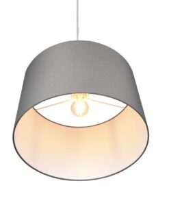 Κρεμαστό Φωτιστικό Νίκελ Ματ & Γκρι Αμπαζούρ HOTEL 1xE27 Φ40 Trio Lighting – 303300111