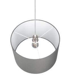 Κρεμαστό Φωτιστικό Νίκελ Ματ & Γκρι Αμπαζούρ HOTEL 1xE27 Φ40 Trio Lighting – 303300111